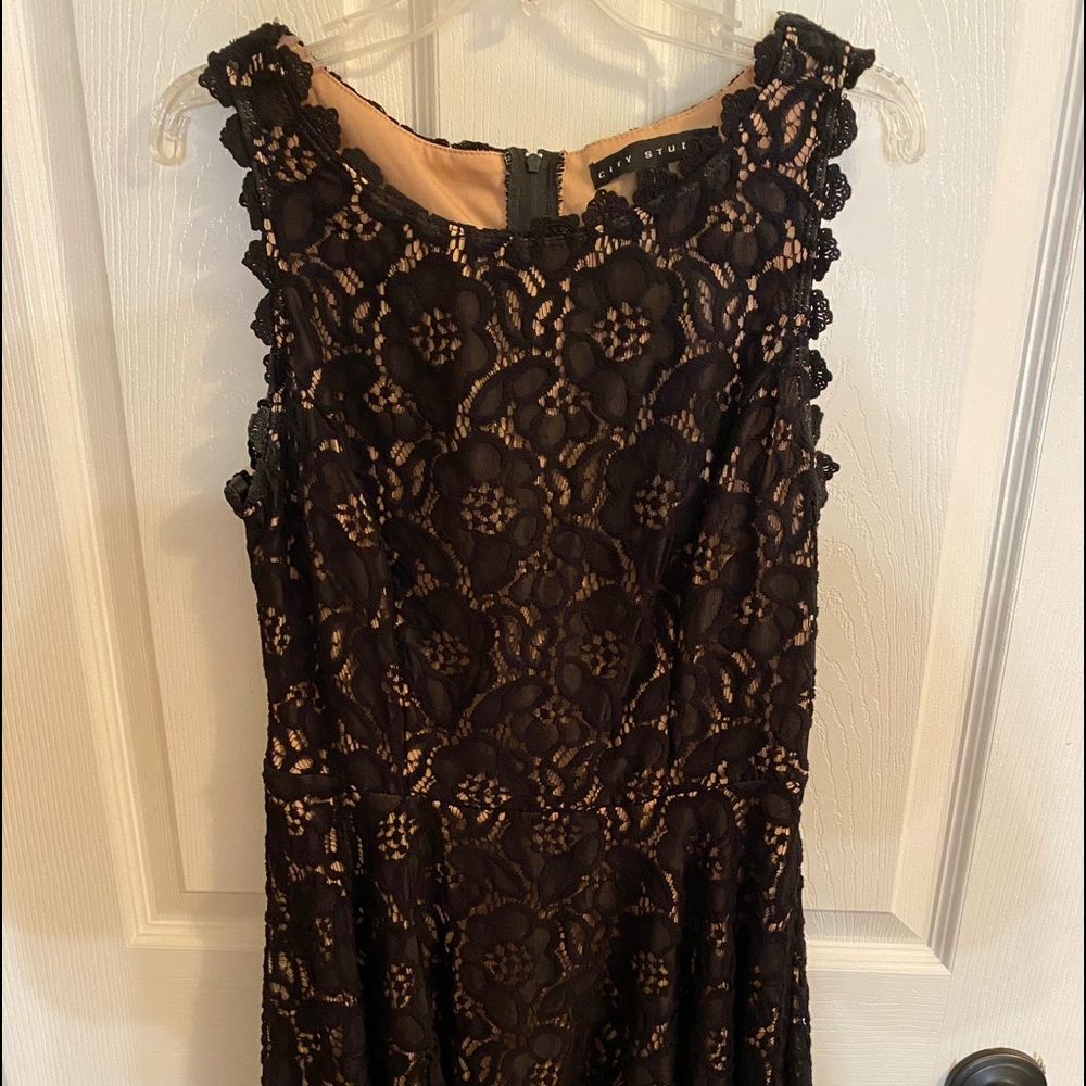 City studio black mesh dress